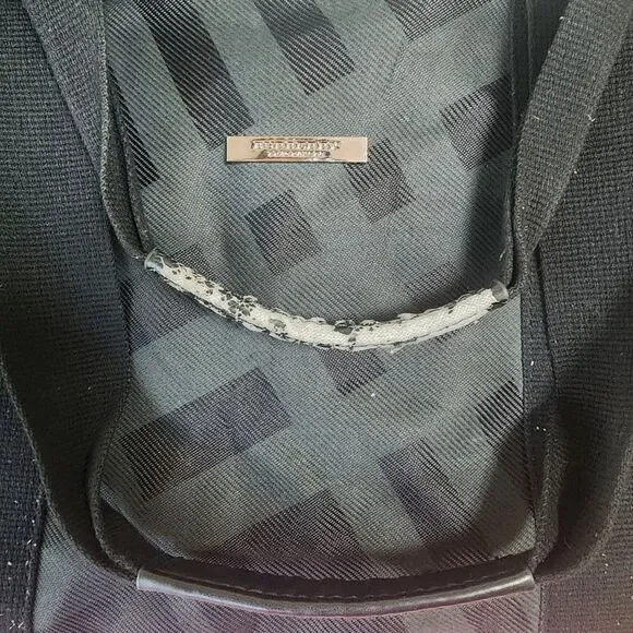 Burberry Fragrances Gray & Black Duffle Tote Weekender Bag